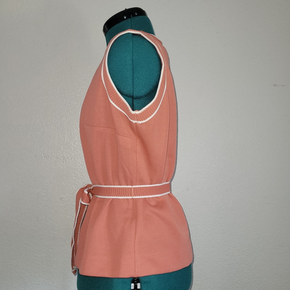 NWT Vintage  Women's  Zippered Sleeveless V Neck Top Cora Stripes 14.5 - Picture 4 of 11